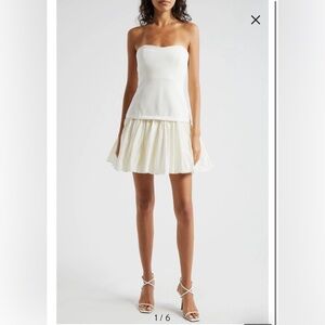 Cinq a Cept - Amanda Strapless Mixed Media Minidress